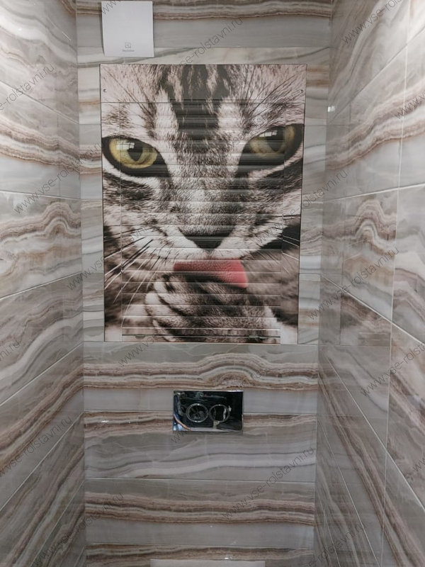 Жалюзи в туалет с котом